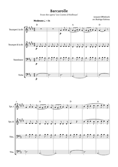 Barcarolle - Belle Nuit, O Nuit D'Amour (arr. Rodrigo Faleiros)