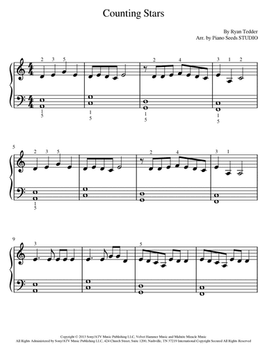 Counting Stars (arr. Piano Seeds STUDIO)
