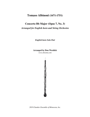 Concerto for English horn in Bb Major, Op. 7 No. 3 (arr. Don Werdick (1946 - ))
