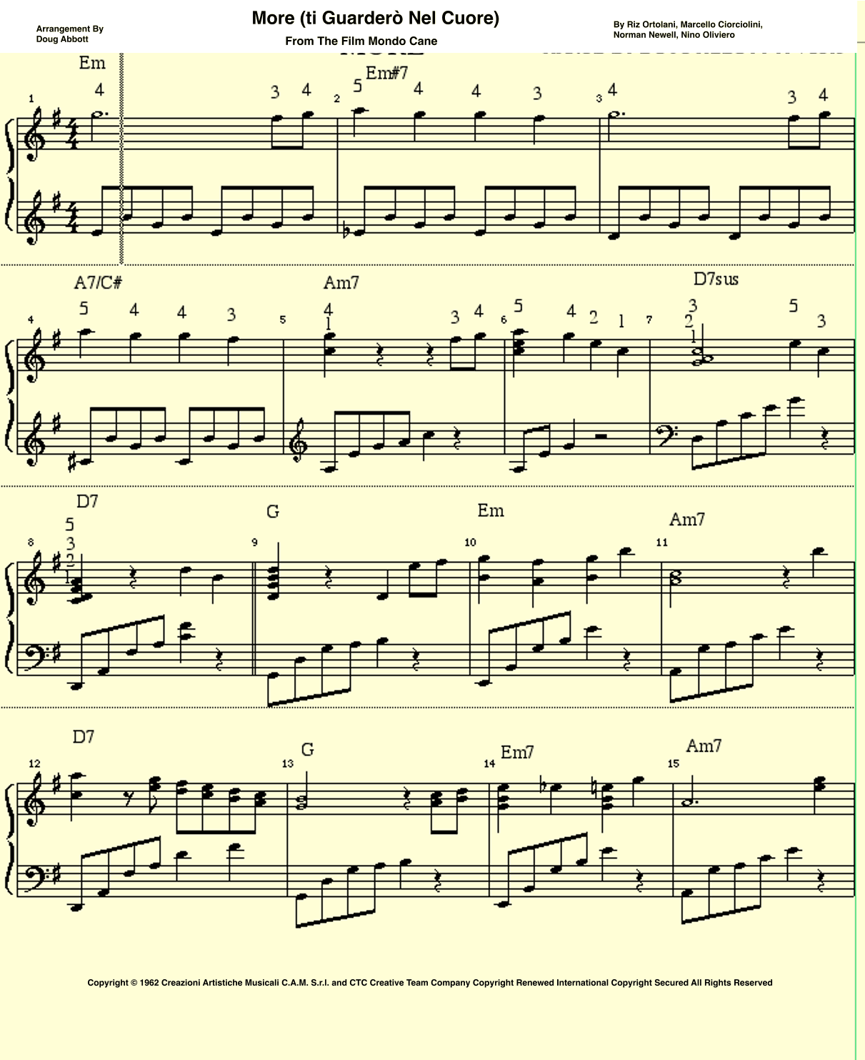 More (ti Guarderò Nel Cuore) (arr. Doug Abbott)
