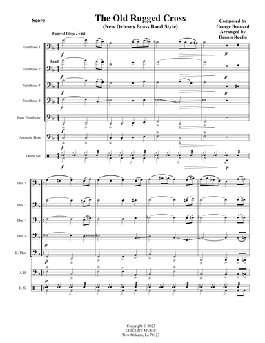 The Old Rugged Cross - In the New Orleans Brass Band Style for Trombone Quintet / Choir (arr. Dennis Ruello)