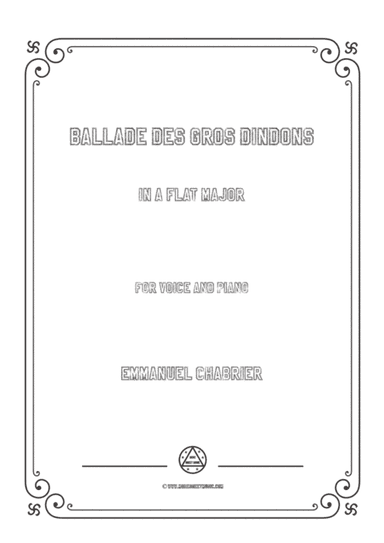 Chabrier-Ballade des gros dindons in A flat Major,for Voice and Piano (arr. MSM)