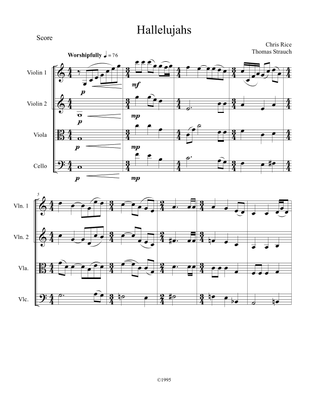 Hallelujahs (arr. Thomas Strauch)