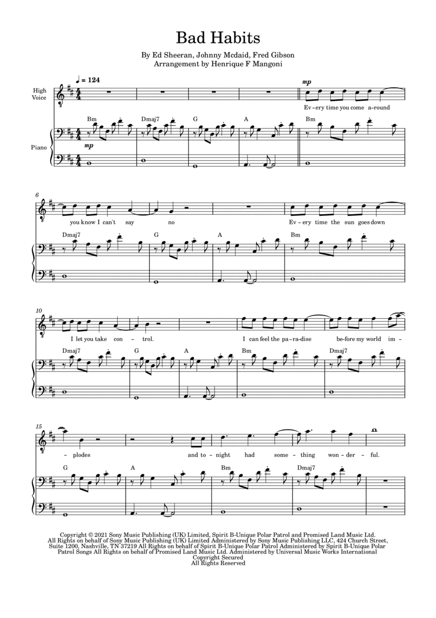 Bad Habits (arr. Henrique F Mangoni)