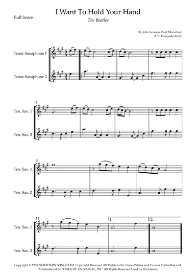 I Want To Hold Your Hand (arr. Fernando Britto)