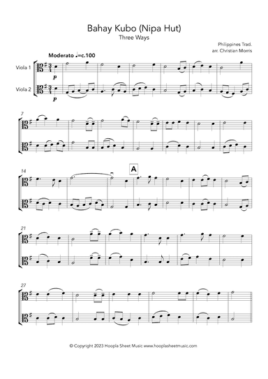 Bahay Kubo (Nipa Hut), Three Ways (arr. Christian Morris)