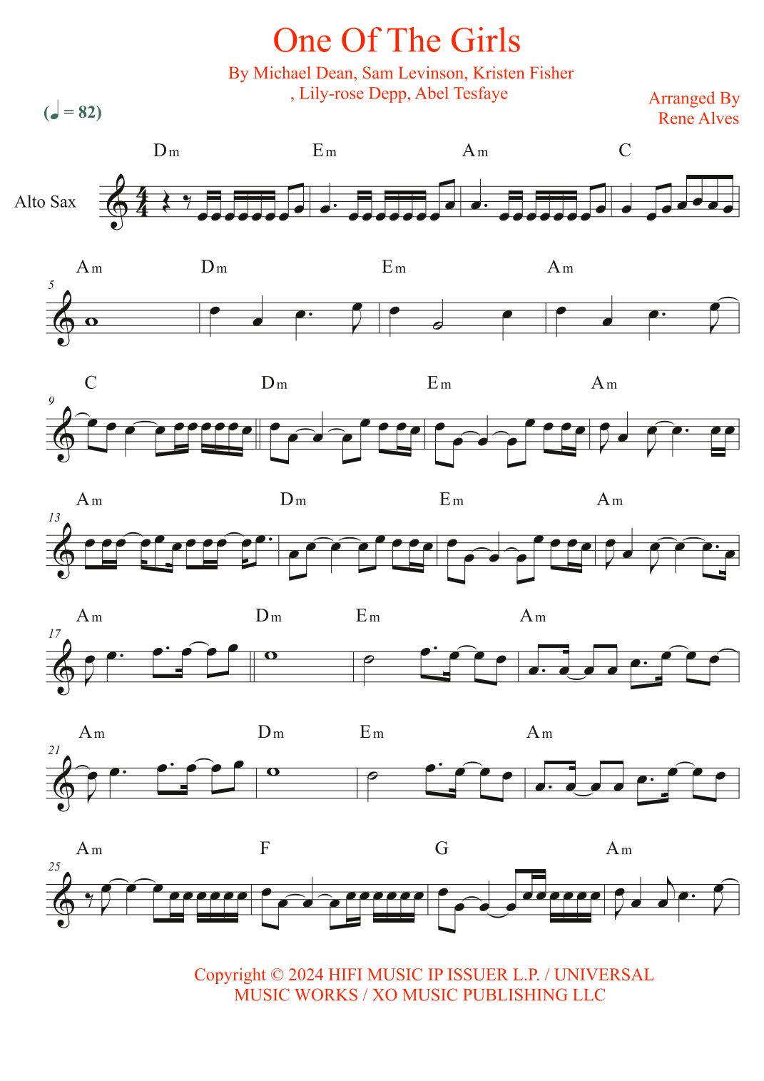 One Of The Girls (arr. Rene Alves)