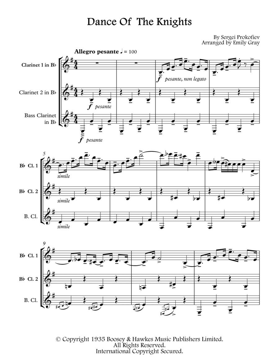 Dance Of The Knights (arr. Emily Gray)