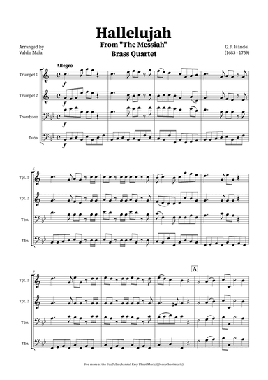 Hallelujah Chorus from Messiah - Brass Quartet (arr. Valdir Maia)