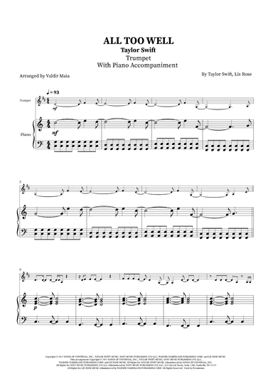 All Too Well (arr. Valdir Maia)