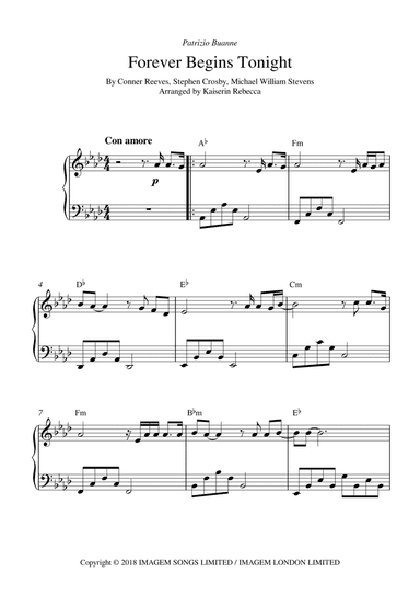 Forever Begins Tonight (arr. Kaiserin Rebecca)