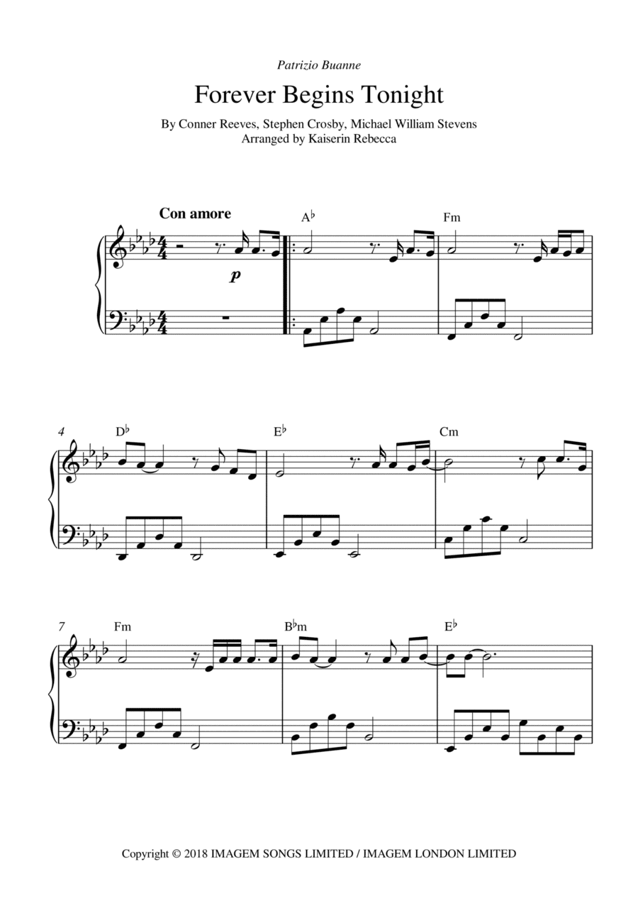 Forever Begins Tonight (arr. Kaiserin Rebecca)