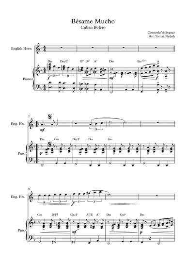 Bésame Mucho (arr. Tomaz Nedoh)