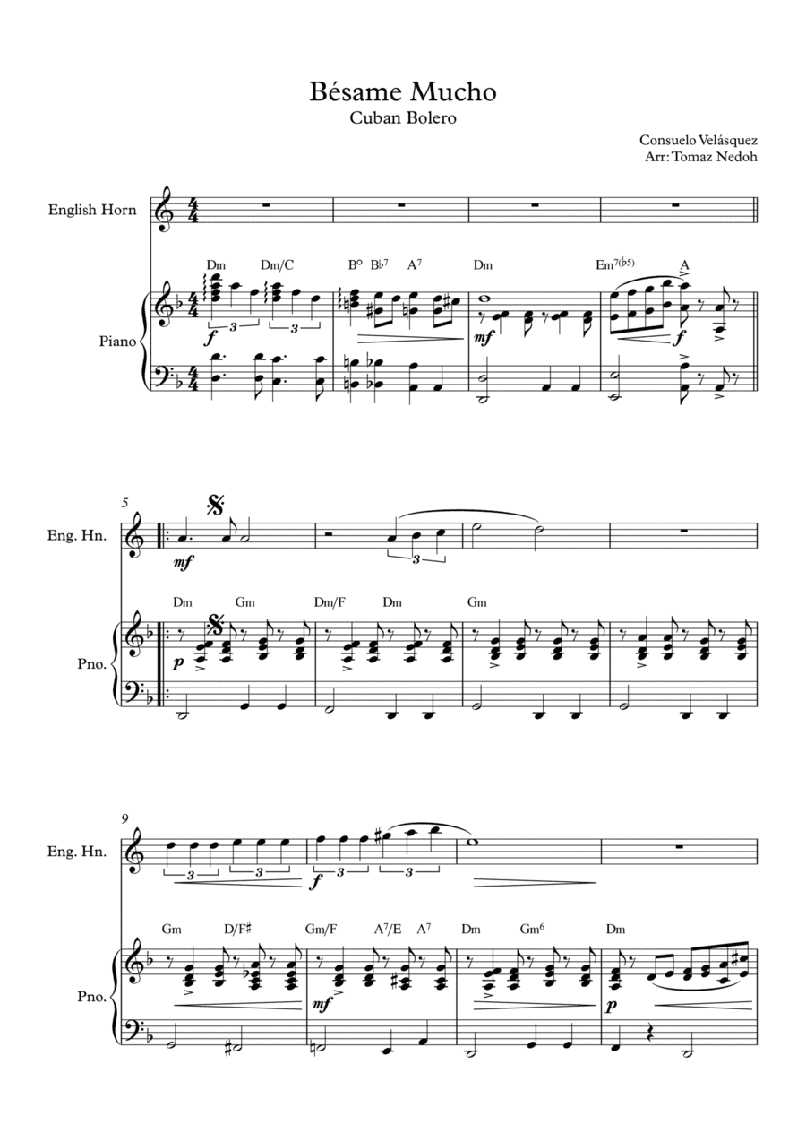 Bésame Mucho (arr. Tomaz Nedoh)