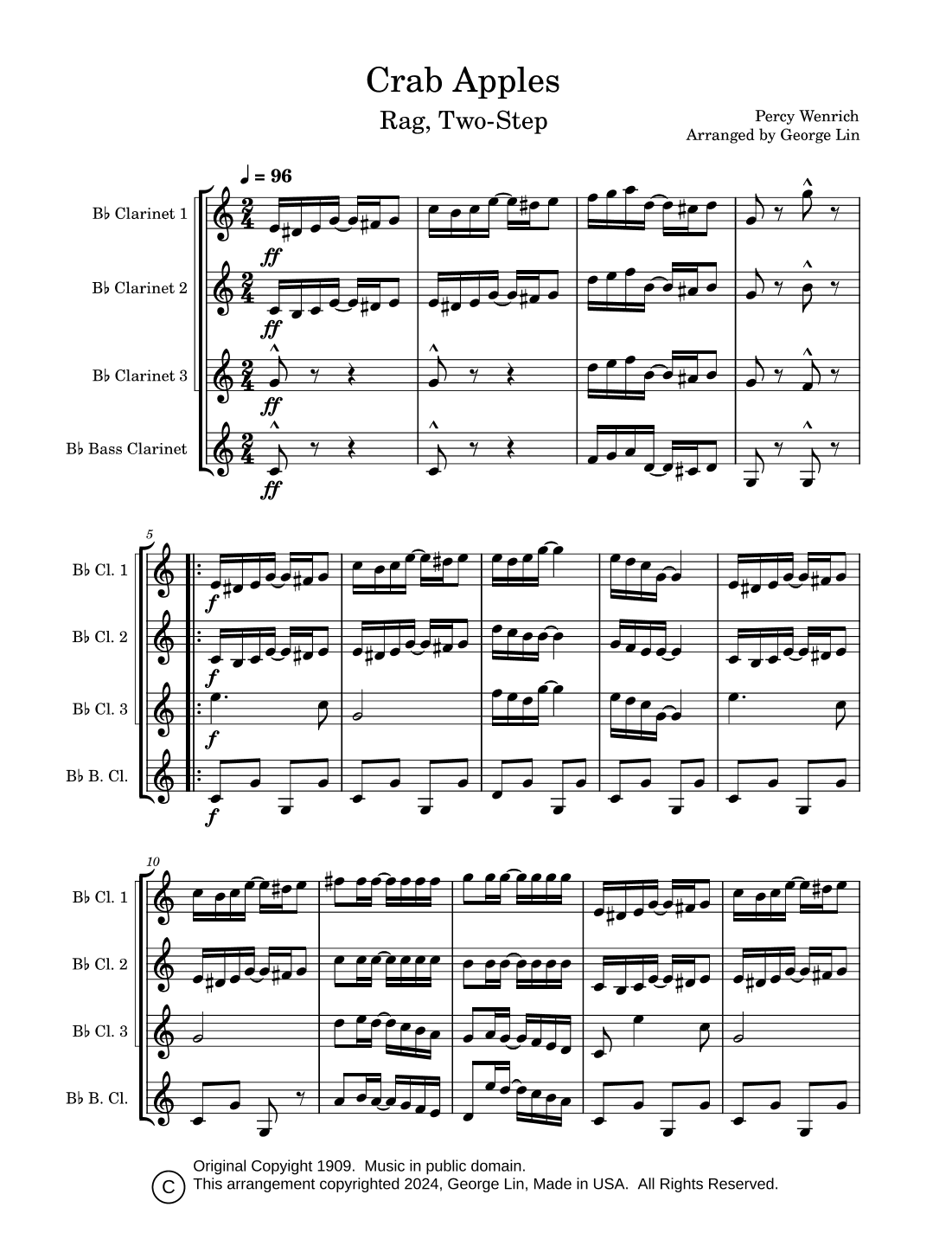 Crab Apples Rag (arr. George Lin)