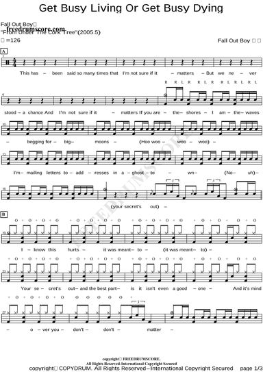 Get Busy Living Or Get Busy Dying (do Your Part To Save The Scene And Stop Going To Shows) (arr. COPYDRUM)