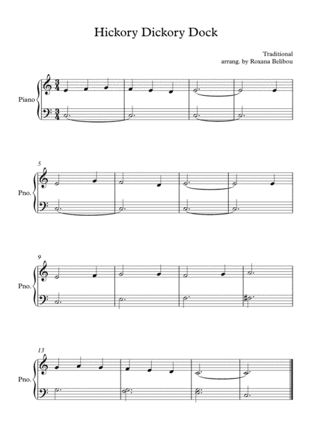 Hickory Dickory Dock (arr. Roxana Belibou)