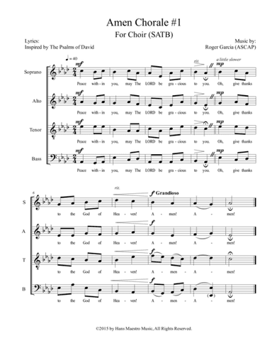 Amen Chorale #1 (SATB)