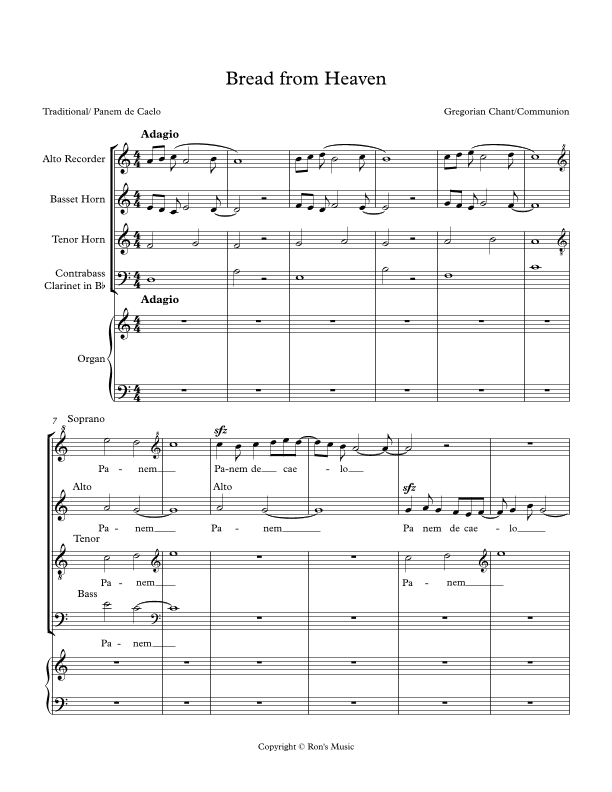 Bread from Heaven (arr. Ronald Batkiewicz)
