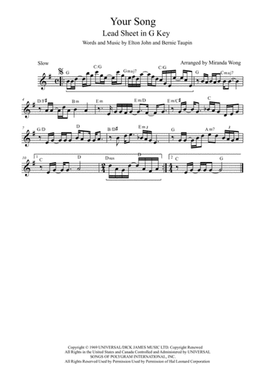 Your Song (arr. Miranda Wong)
