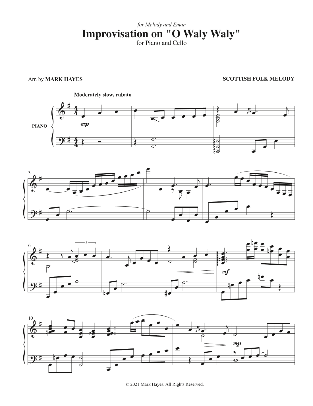 Improvisation on "O Waly Waly" (arr. Mark Hayes)