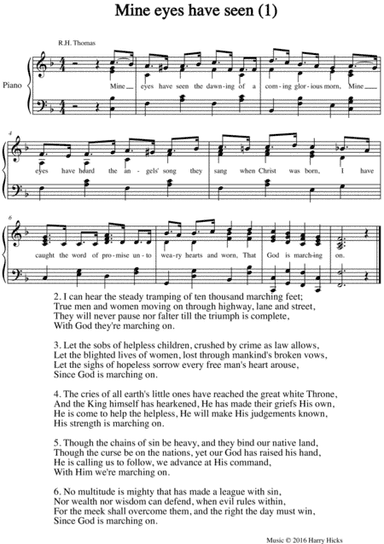 Mine eyes have seen. A new tune to a wonderful old hymn.
