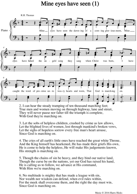 Mine eyes have seen. A new tune to a wonderful old hymn.