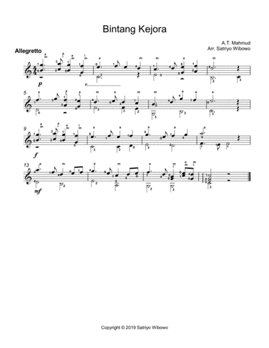 Bintang Ku Bintang Kejora (arr. Satriyo Wibowo)