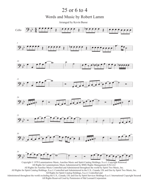 25 Or 6 To 4 (arr. Kevin Busse)