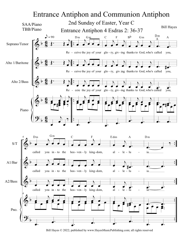 Antiphons for 2nd Sunday in Easter, Year C