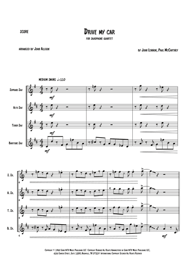 Drive My Car (arr. John Allison)