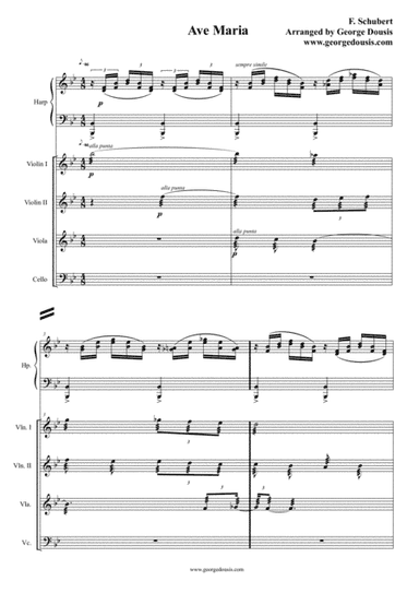 Ave Maria, F.Schubert (string quartet - harp) (arr. George Dousis)