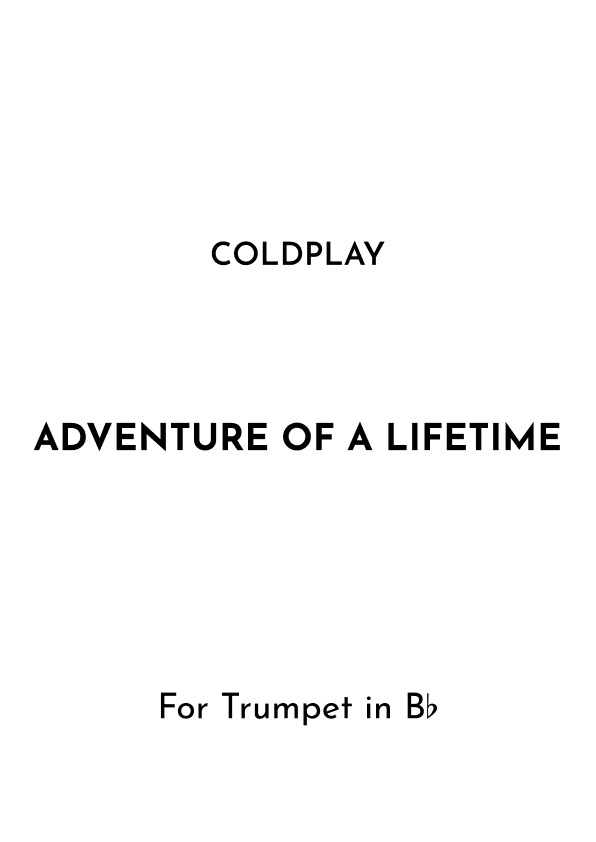 Adventure Of A Lifetime (arr. Jireh J.)