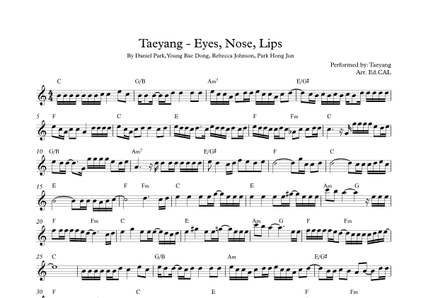 Eyes Nose Lips (arr. Arr. Ed.CAL)