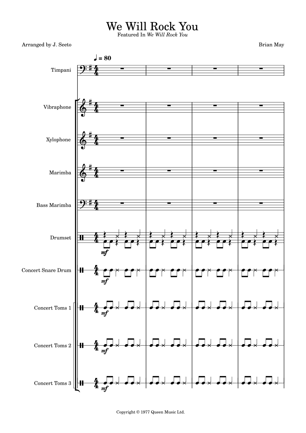 We Will Rock You (arr. J Seeto)