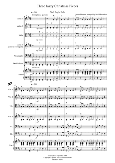 3 jazzy Christmas Pieces for String Orchestra (arr. D.Burndrett)