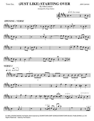 (just Like) Starting Over (arr. Jorge Juárez)