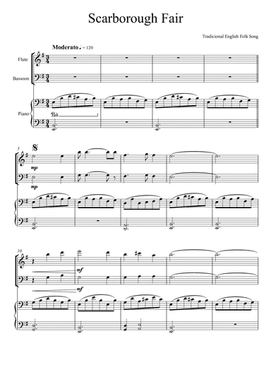 Scarborough Fair -Traditional English Folk Song (Flute and Bassoon Duet) (arr. André Laitano)