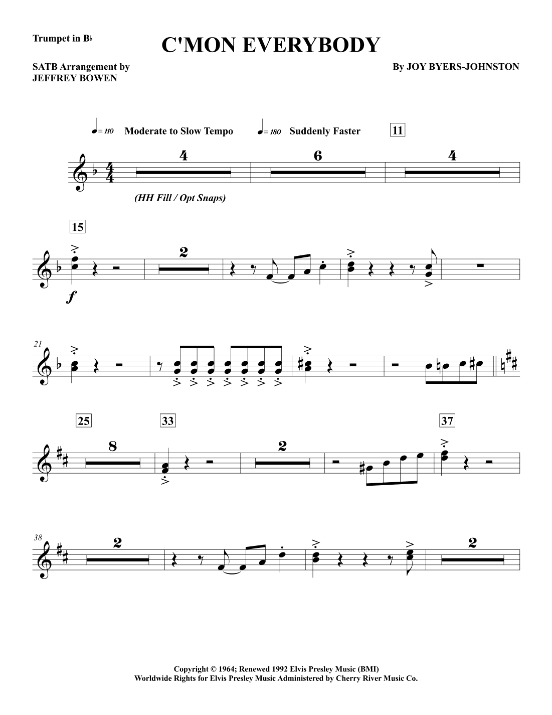 C'mon Everybody (arr. Jeffrey Bowen)