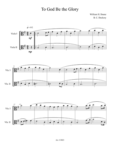To God Be the Glory (Viola Duet) (arr. B. C. Dockery)