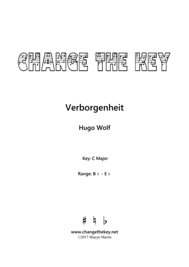 Verborgenheit - C Major (arr. Change the Key)