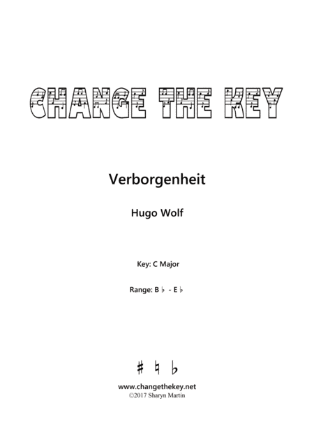 Verborgenheit - C Major (arr. Change the Key)