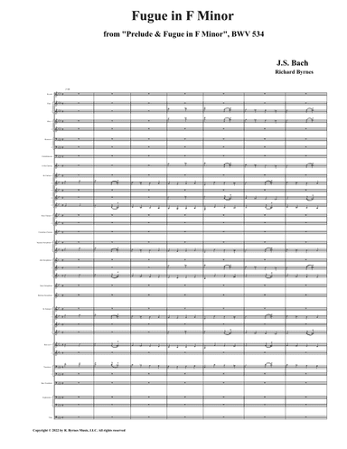 Fugue in F Minor, BWV 534 (Brass and Woodwinds) - Score Only (arr. Richard Byrnes)
