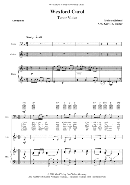 Wexford Carol (arr. Gert Th. Walter)