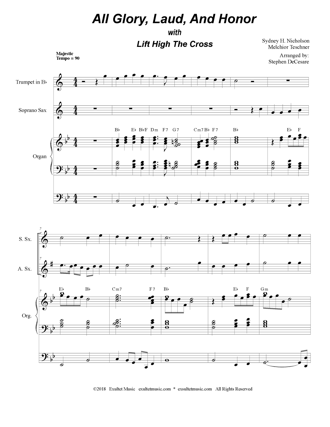 All Glory, Laud, And Honor (with "Lift High The Cross" - Duet for Soprano & Alto Saxophone) (arr. Stephen DeCesare)