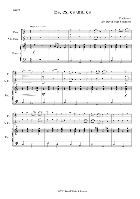 Es es es und es for flute, alto flute and piano (arr. David Warin Solomons)