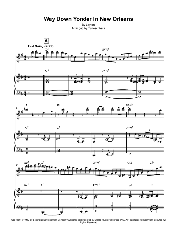 Way Down Yonder In New Orleans (arr. Tunescribers)