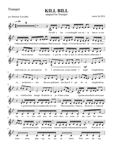 Kill Bill (arr. Dimitrie Carvalho)