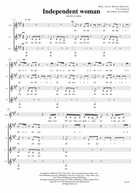 Independent Women Part I (arr. Jetse Bremer)
