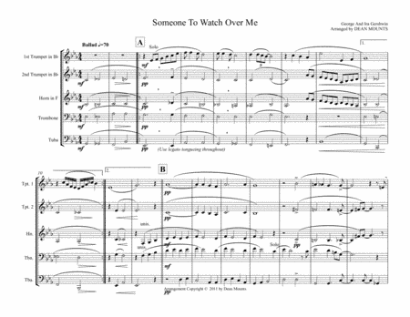Someone To Watch Over Me (arr. Dean Mounts)